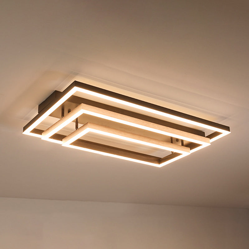 Plafonnier LED rectangulaire réglable, salon contemporain en aluminium, proche du plafonnier