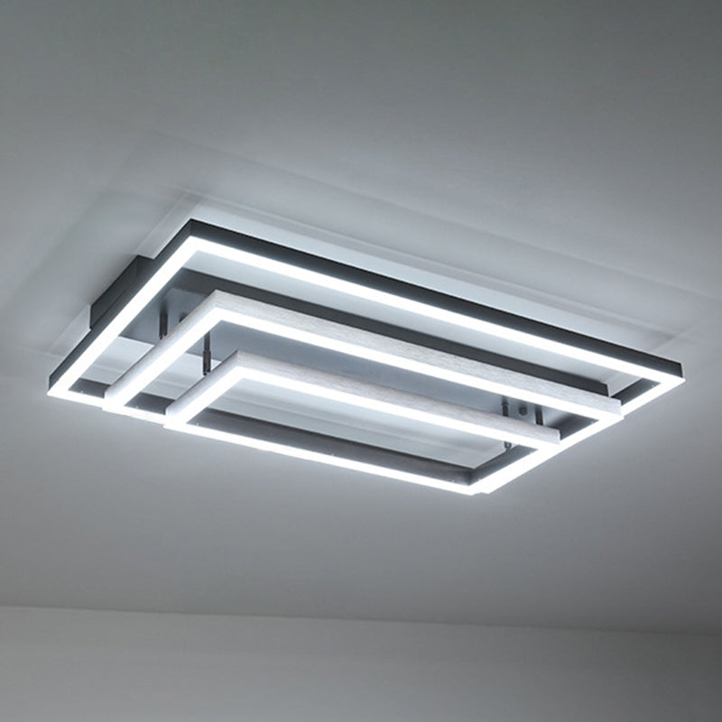 Plafonnier LED rectangulaire réglable, salon contemporain en aluminium, proche du plafonnier
