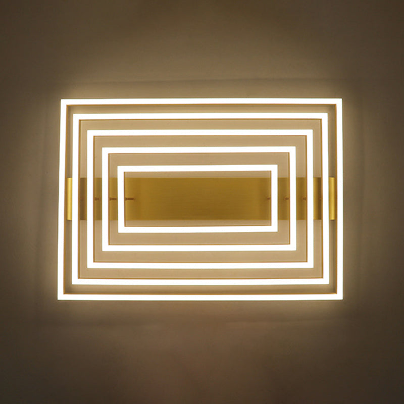 Plafonnier LED rectangulaire réglable, salon contemporain en aluminium, proche du plafonnier
