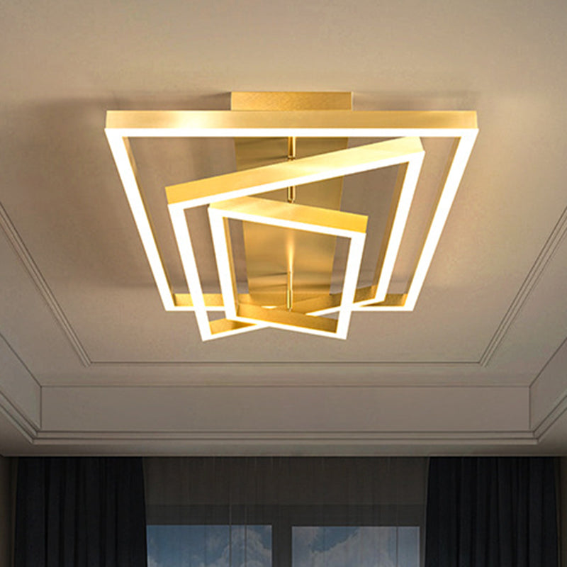 Plafonnier LED rectangulaire réglable, salon contemporain en aluminium, proche du plafonnier