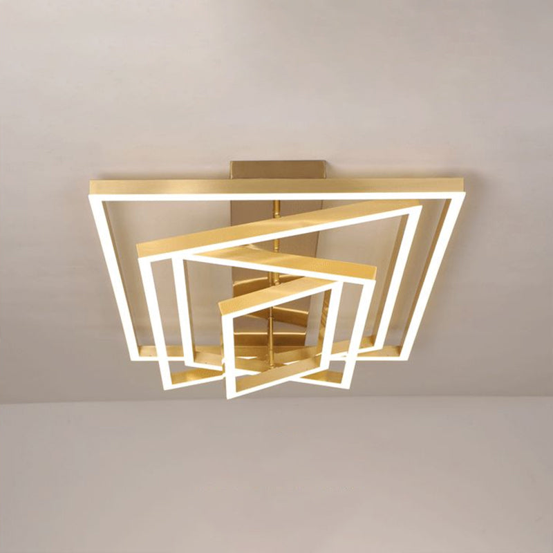 Plafonnier LED rectangulaire réglable, salon contemporain en aluminium, proche du plafonnier