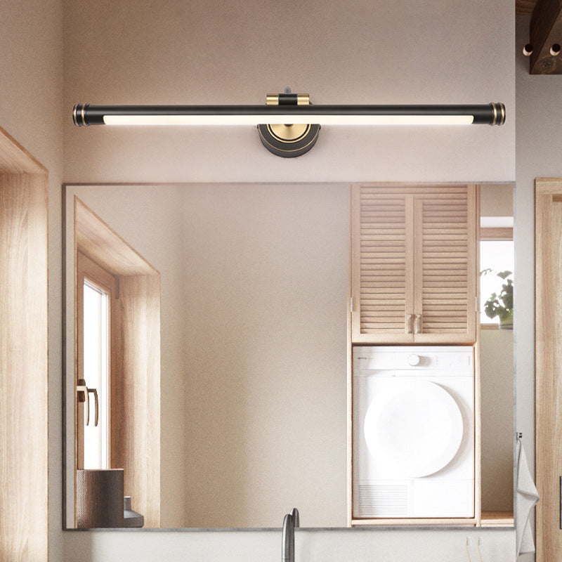 Traditional Pole Shaped Vanity Light Metal LED Sconce Light Fixture with Adjustable Arm