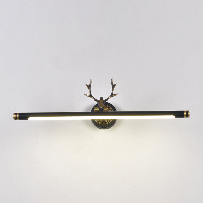 Rustikale Geweihen Wandlampe Metall Rotatable LED -Röhrchen -Waschtischleuchte für Badezimmer