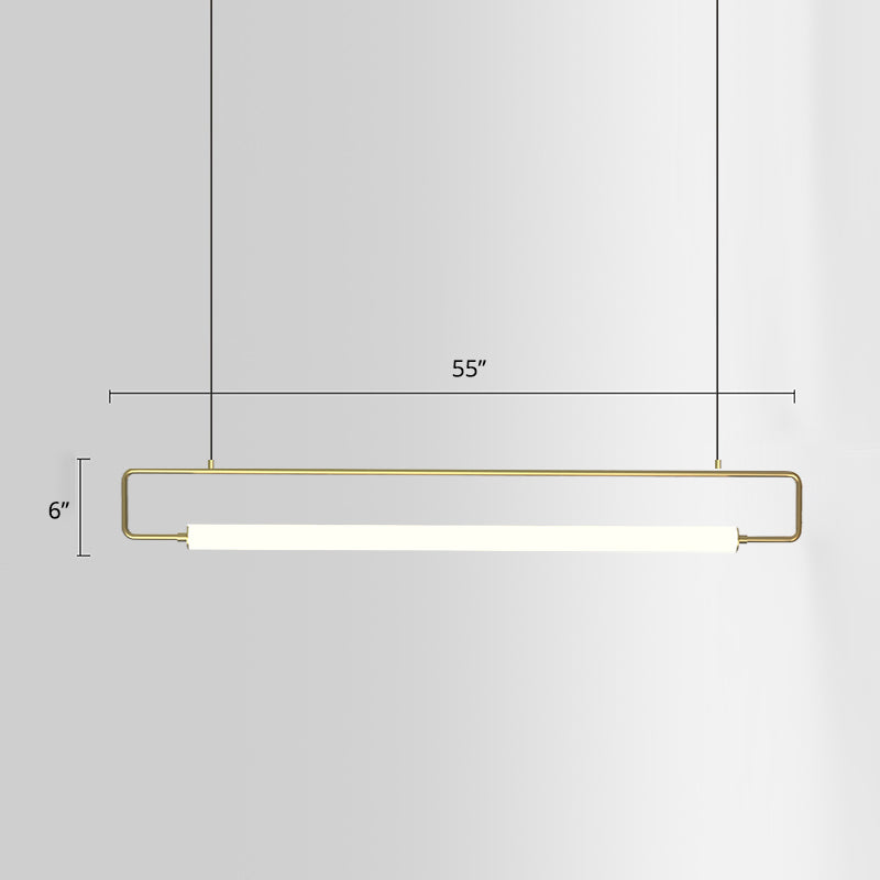 Rectangular Dining Room Island Pendant Metal Minimalism LED Hanging Ceiling Light