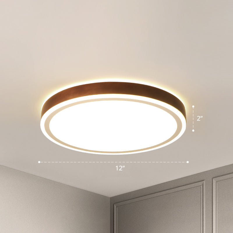 Bruine geometrische inbouwplafondlamp Minimalistische LED houten inbouwverlichting voor slaapkamer