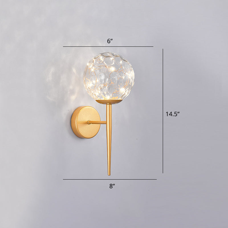 Living Room LED Sconce Lamp Nordic Starry Wall Light Fixture with Ball Glass Shade