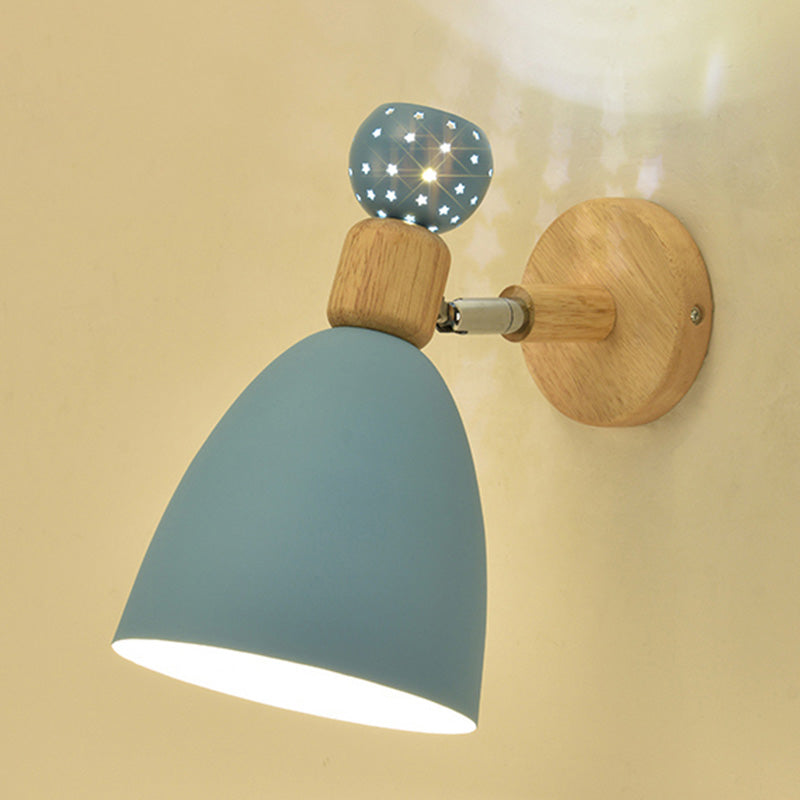 Creative Macaron Bell Wall Monte Light Metal 2 Light Sconcetto muro con ritagli a stella