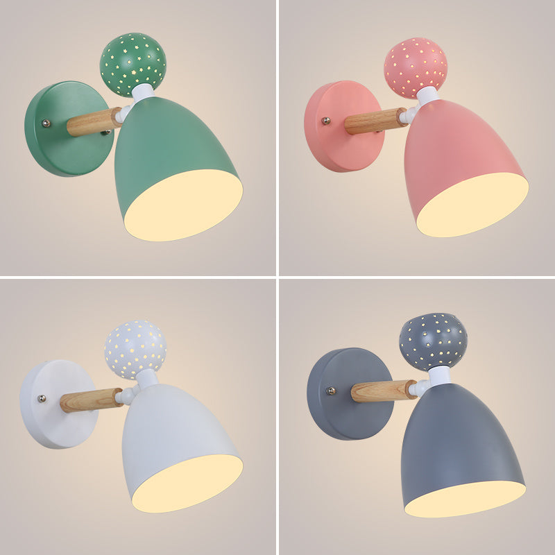 Creative Macaron Bell Wall Monte Light Metal 2 Light Sconcetto muro con ritagli a stella