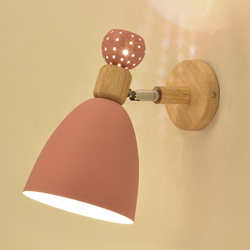 Creative Macaron Bell Wall Monte Light Metal 2 Light Sconcetto muro con ritagli a stella