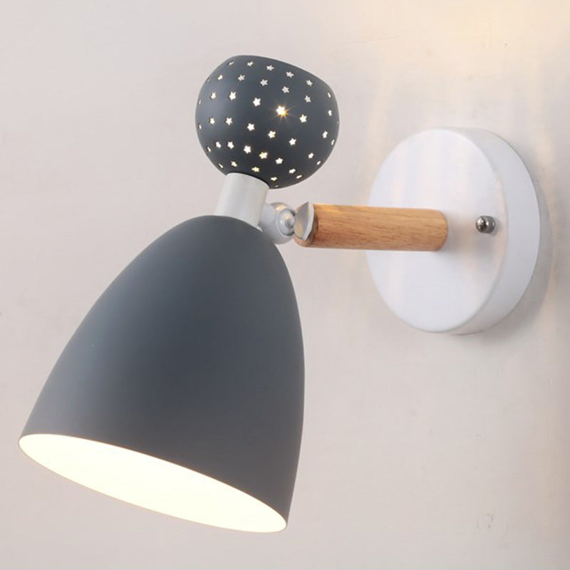 Creative Macaron Bell Wall Monte Light Metal 2 Light Sconcetto muro con ritagli a stella