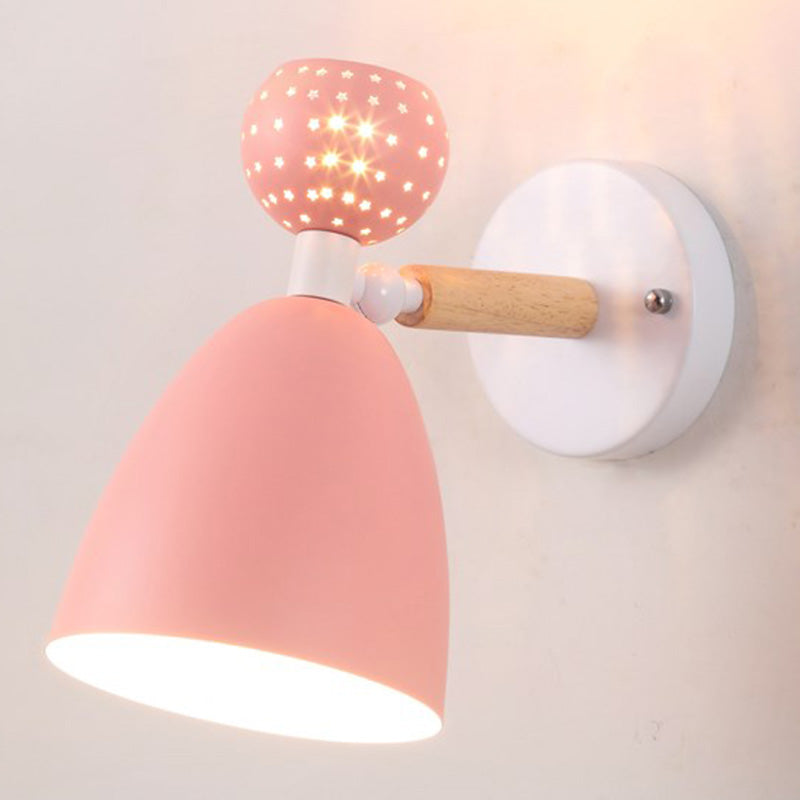 Creative Macaron Bell Wall Monte Light Metal 2 Light Sconcetto muro con ritagli a stella