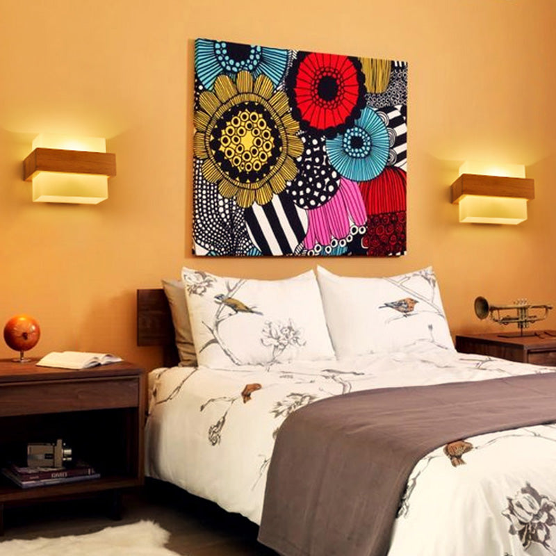 Vierkante gang muurverlichting armatuur wit glas