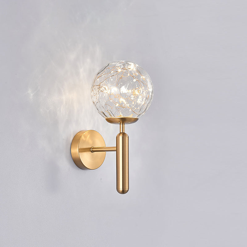 Postmodern Wall Sconce Ball LED Starry Wall Lighting with Glass Shade for Bedroom