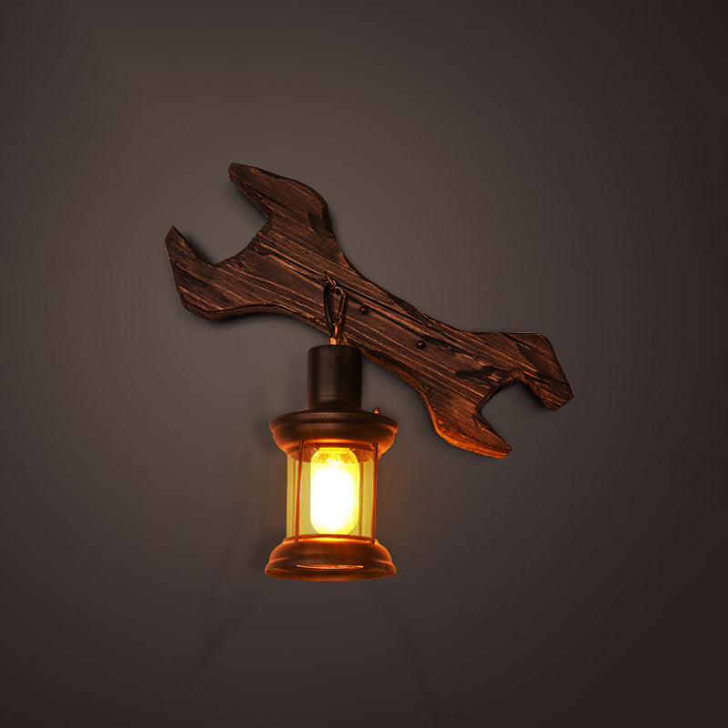 Nautical Geometrical Wall Lamp Wooden Wall Mount Lighting Fixture for Living Room