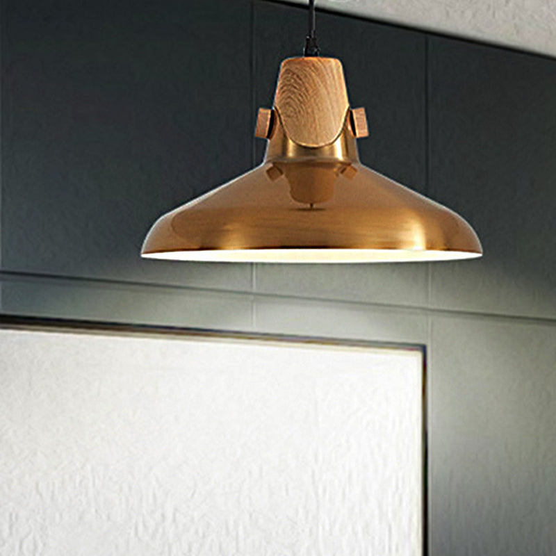 Dome Metal Pendse Lighting Modern 1 Lámpara de latón Ligero Kit para restaurante, 8.5 "/14" de ancho