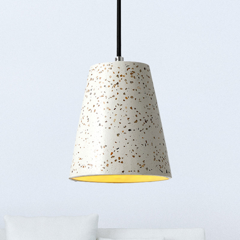 Concrete Cone Pendant Lighting Simplicity 1 Light Black/White/Brown Hanging Light