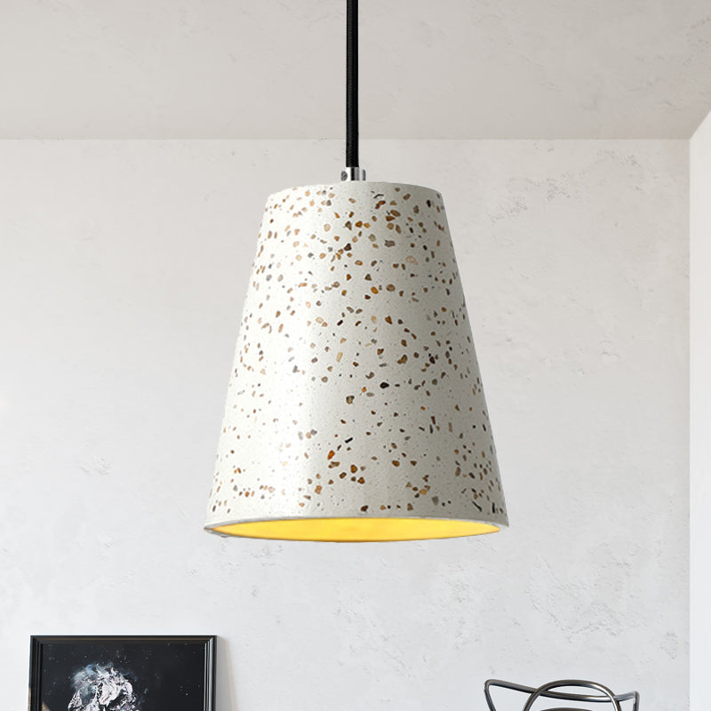 Concrete Cone Pendant Lighting Simplicity 1 Light Black/White/Brown Hanging Light
