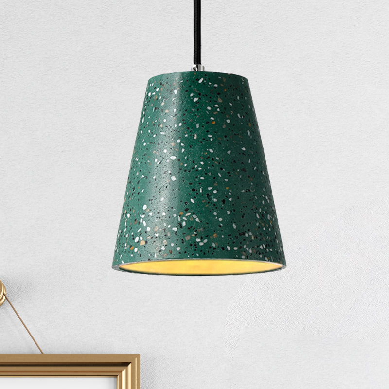 Concrete Cone Pendant Lighting Simplicity 1 Light Black/White/Brown Hanging Light