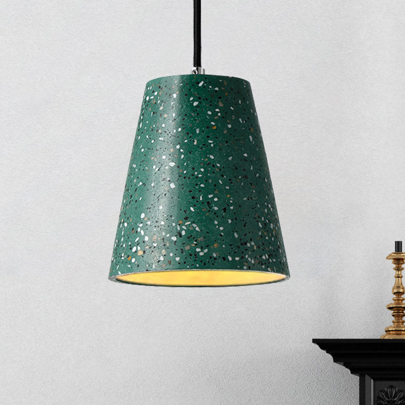 Concrete Cone Pendant Lighting Simplicity 1 Light Black/White/Brown Hanging Light