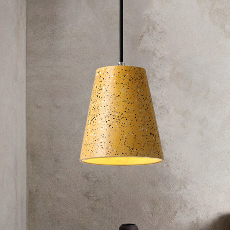 Concrete Cone Pendant Lighting Simplicity 1 Light Black/White/Brown Hanging Light