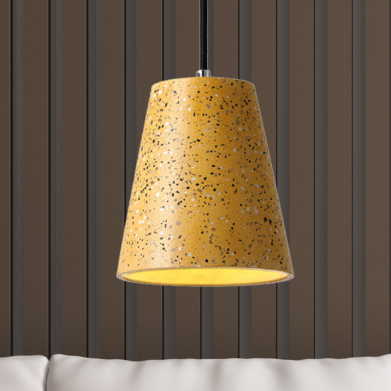 Concrete Cone Pendant Lighting Simplicity 1 Light Black/White/Brown Hanging Light