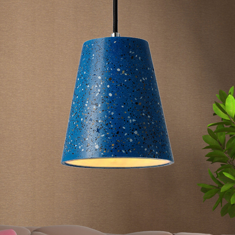 Concrete Cone Pendant Lighting Simplicity 1 Light Black/White/Brown Hanging Light