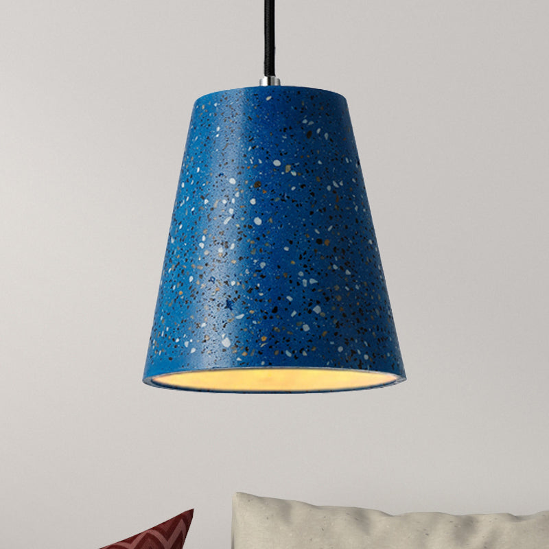 Concrete Cone Pendant Lighting Simplicity 1 Light Black/White/Brown Hanging Light