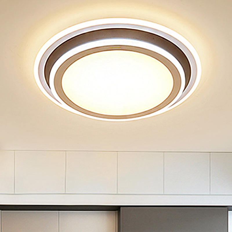 Multi-Layer Bedroom Flushmount Lighting Acrylic 19.5"/32" Wide Simple LED Flush Ceiling Light in Warm/White Light