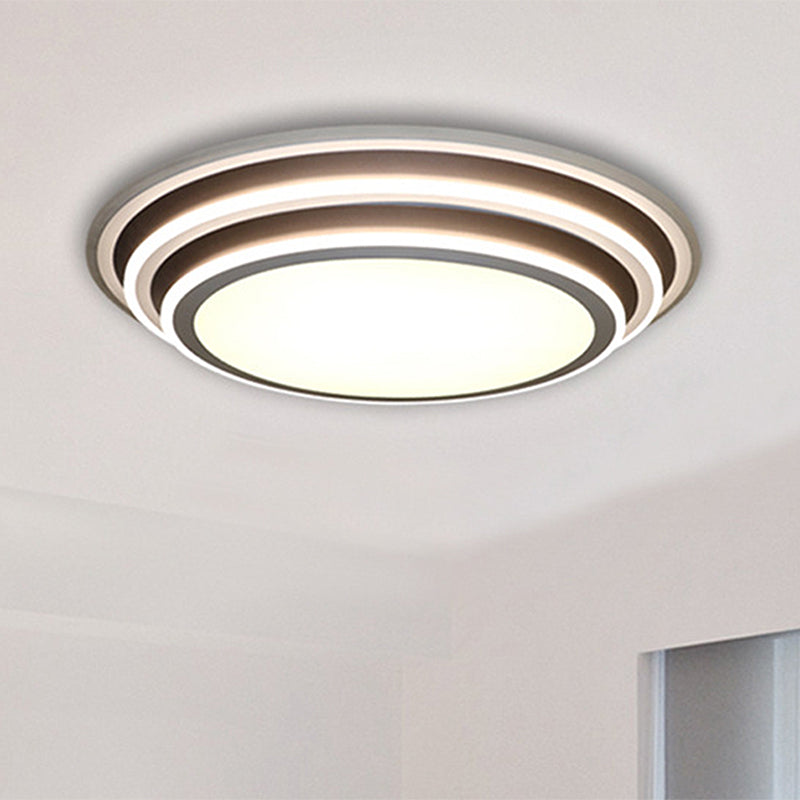 Multi-Layer Bedroom Flushmount Lighting Acrylic 19.5"/32" Wide Simple LED Flush Ceiling Light in Warm/White Light