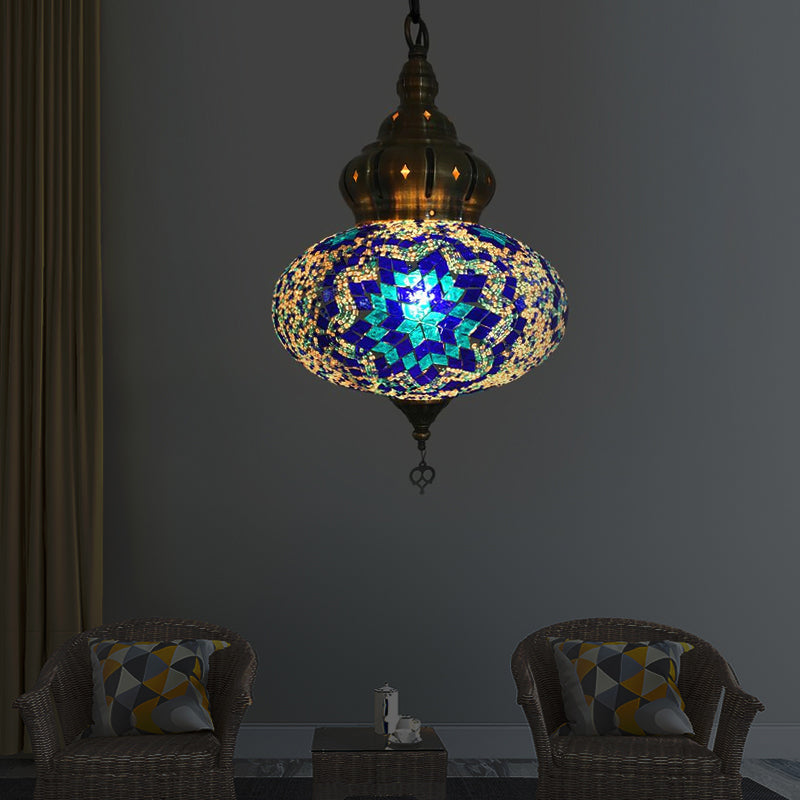 Sferische plafondlamp Vintage Wit/rood/blauw glas 1/5 bollen Hanglampje Lamp voor koffiehuis