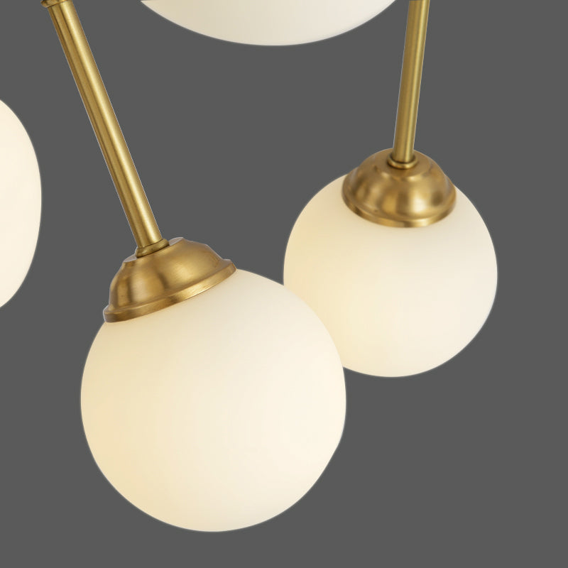 Brass Sputnik 3 Blades Anhänger Lüfter Lampe Mitte des Jahrhunderts 12-Licht 38,5 "breit