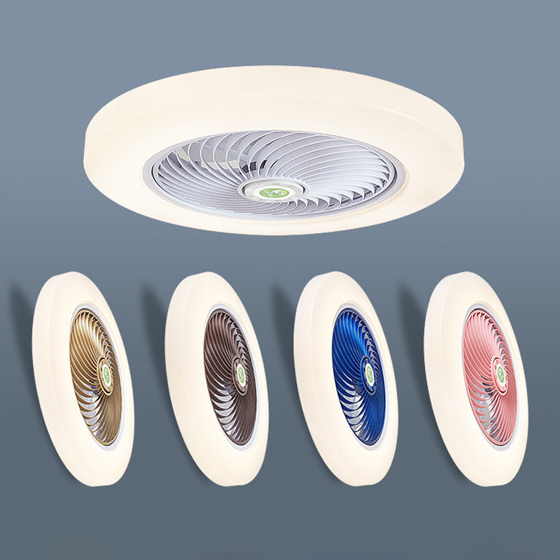 21 "breite runde Acryl Deckenlüfter Leuchten Leuchten Makkaron -LED -Halbblüten mit Fernbedienung und 5 Klingen