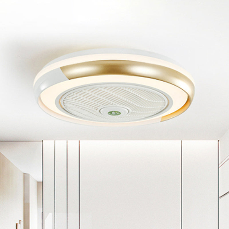 19,5 "breite Macaron Runde 5 Klingen Deckenventilator Lampe Acryl Kinder Schlafzimmer LED Semi Flush Light, Fernbedienung
