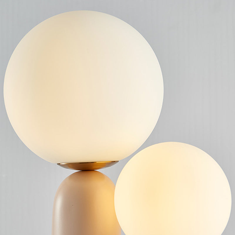 Cactus comodino tavolo luce resina 2 lampadina in stile nordico lampada da notte con sfera di vetro in vetro