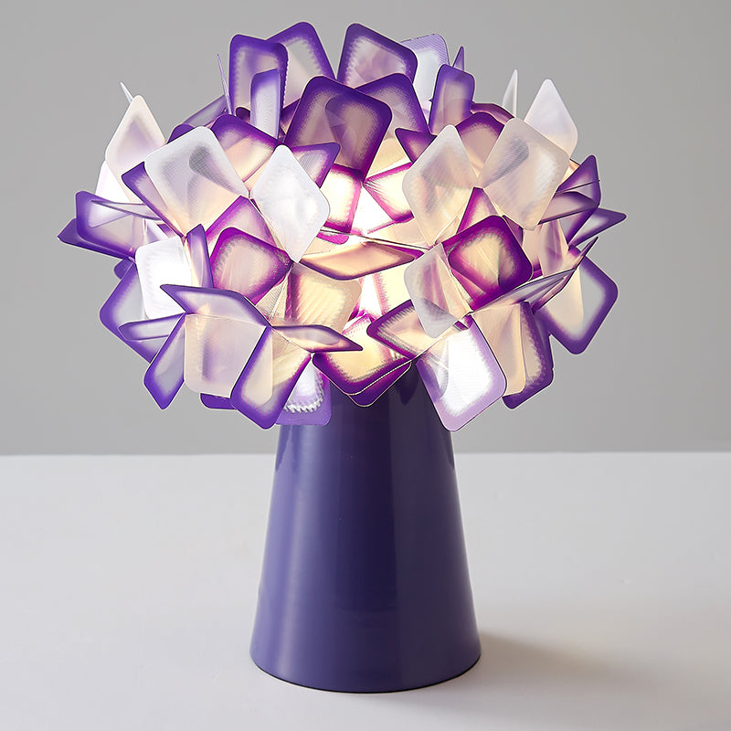 Origami Flower Metal Night Lamp Decorative LED Accent Table Light for Living Room