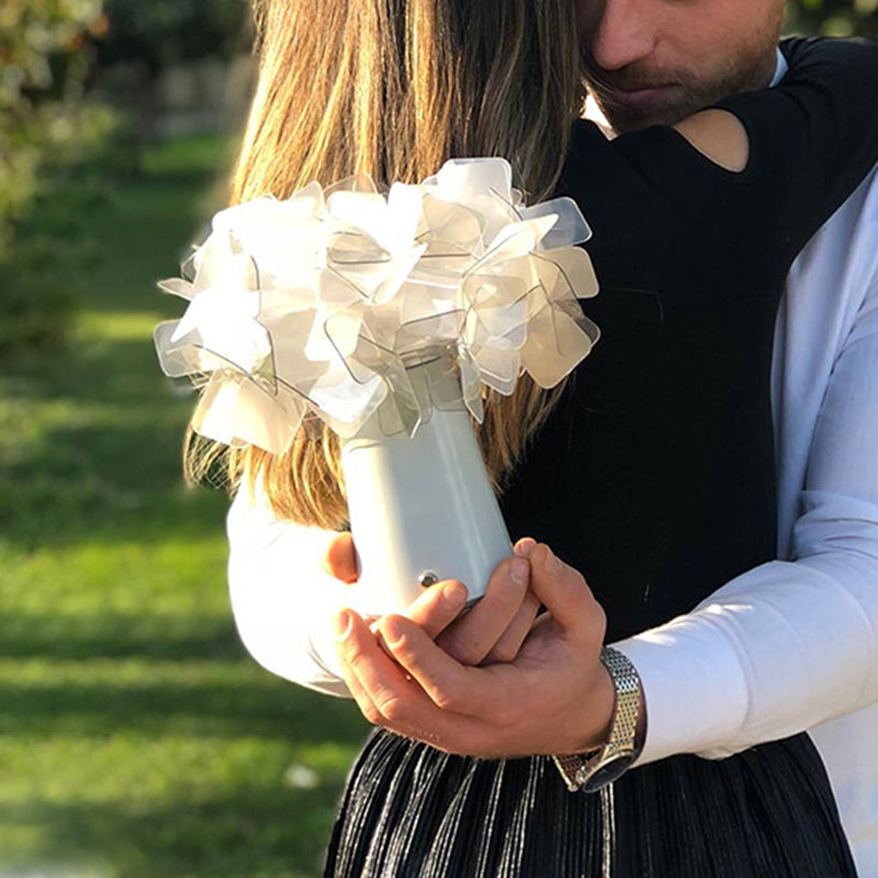 Origami Flower Metal Night Lamp Decorative LED Accent Table Light for Living Room