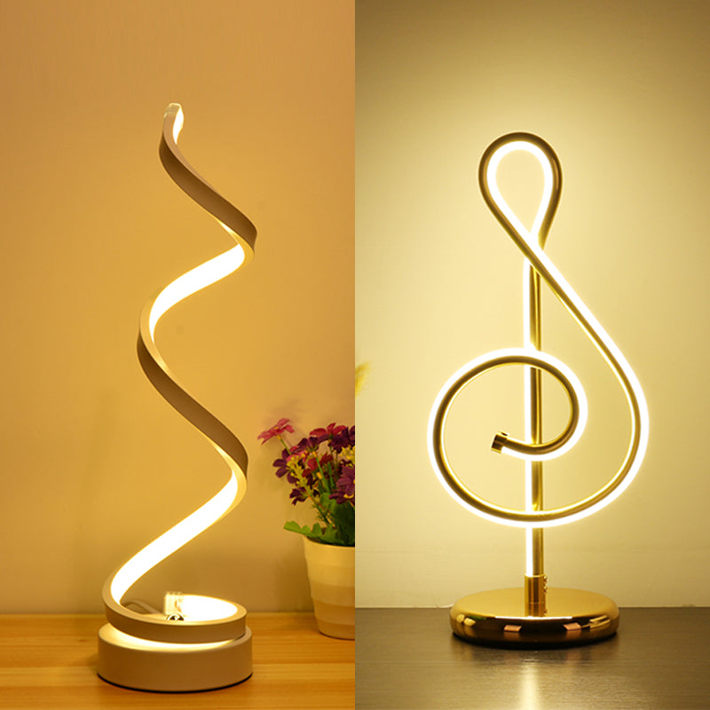 Lámpara de mesa LED minimalista de acrílico curva nocturna