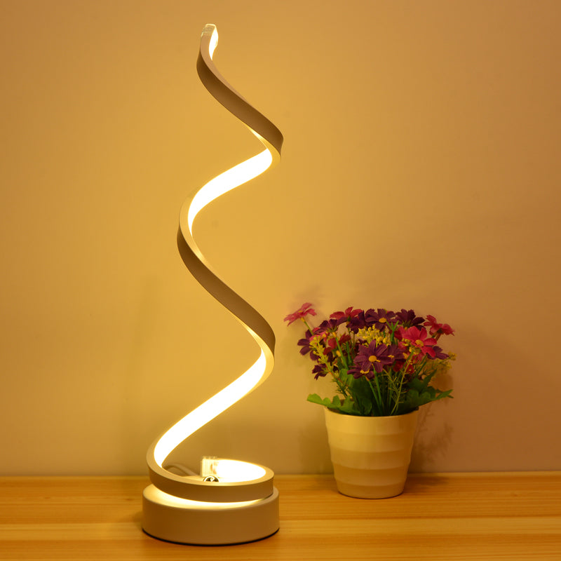 Lámpara de mesa LED minimalista de acrílico curva nocturna