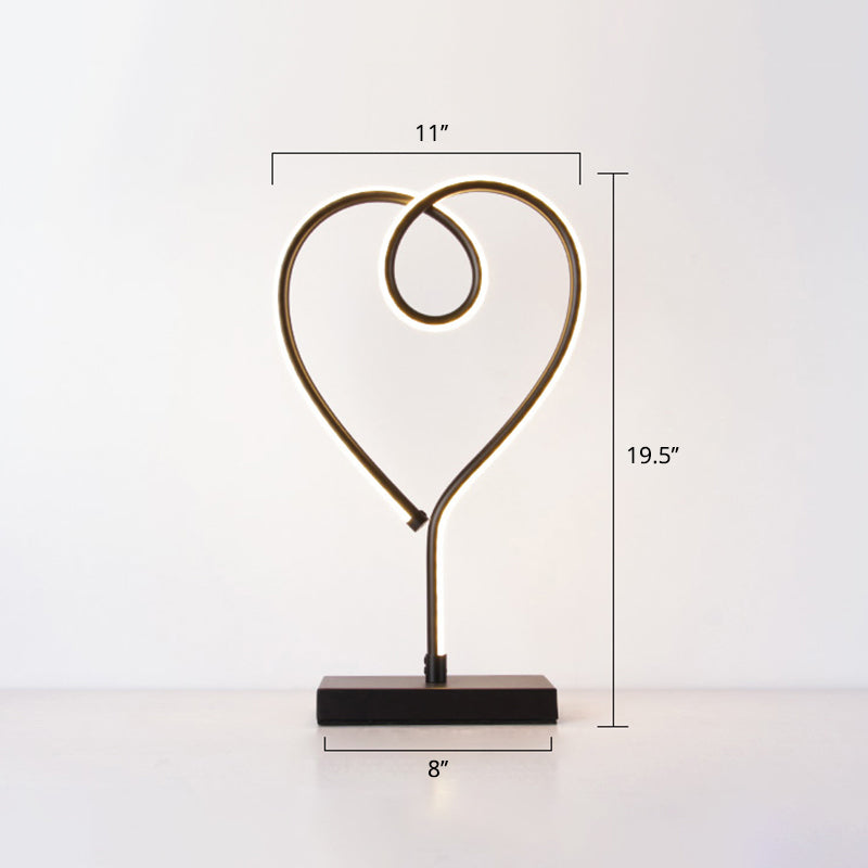 Aluminum Line Art Night Lighting Minimalism LED Accent Table Light for Living Room