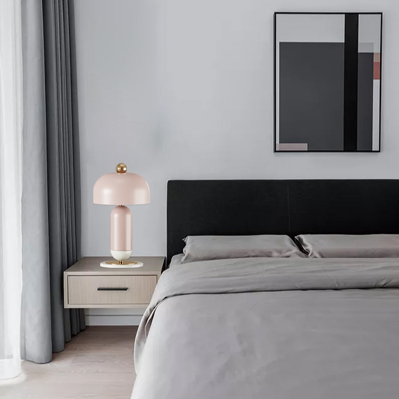 Lampada da tavolo a forma di fungo in metallo stile macaron, 2 luci, luce notturna per camera da letto per ragazze