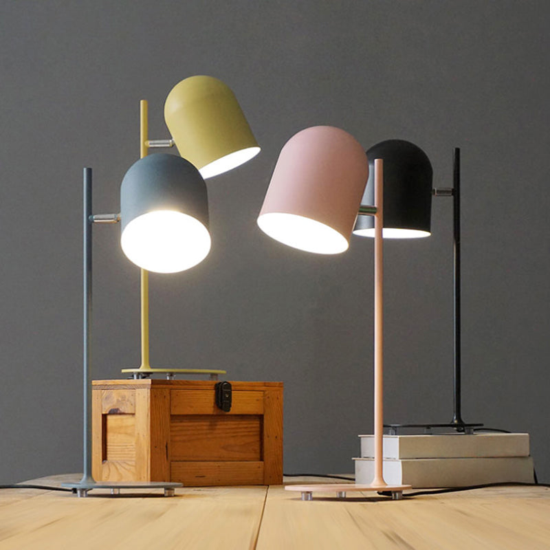 Neuheit Macaron Bell Shade Nachttisch Leuchtmetall 1 Glühbirnen Kinder Schlafzimmer Tischlampe