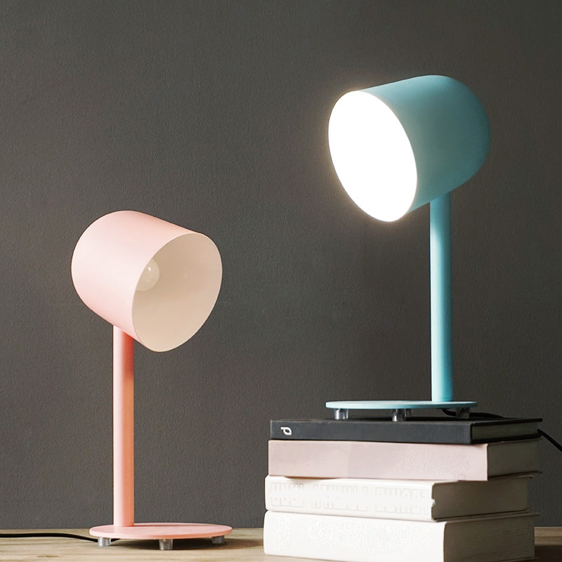 Neuheit Macaron Bell Shade Nachttisch Leuchtmetall 1 Glühbirnen Kinder Schlafzimmer Tischlampe