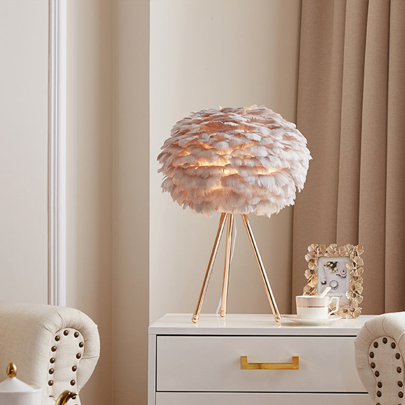Goose Feather Sphere tafellamp Noordig 1 bol nachtstandlicht met statiefstandaard