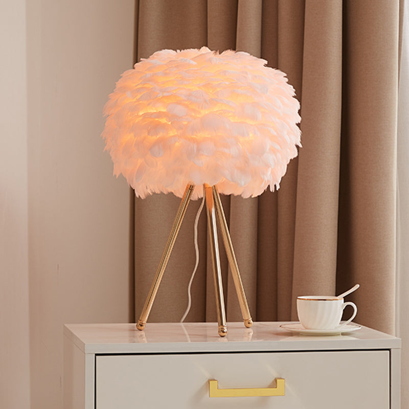 Goose Feather Sphere tafellamp Noordig 1 bol nachtstandlicht met statiefstandaard