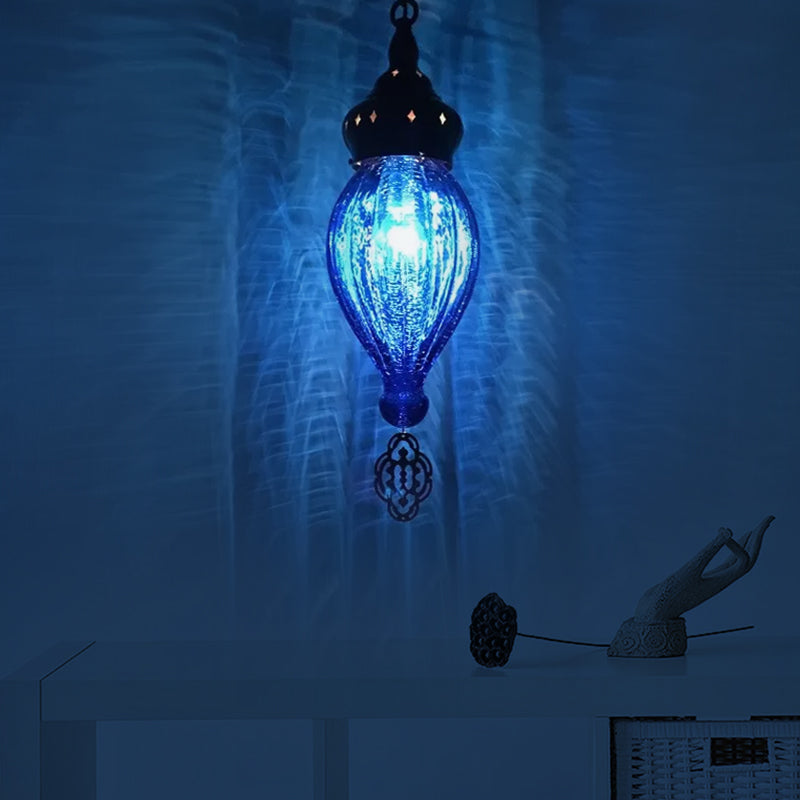 Lampada tradizionale a sospensione Blu/Verde/Taupe Bimbato in vetro 1/4 Bulbs Sospensione Luce per camera da letto