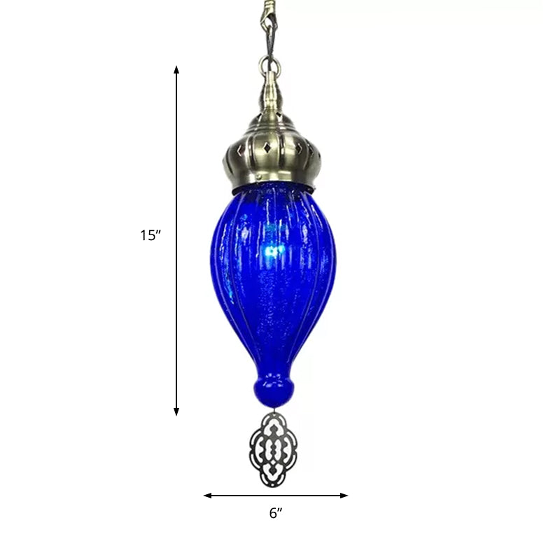Lampada tradizionale a sospensione Blu/Verde/Taupe Bimbato in vetro 1/4 Bulbs Sospensione Luce per camera da letto