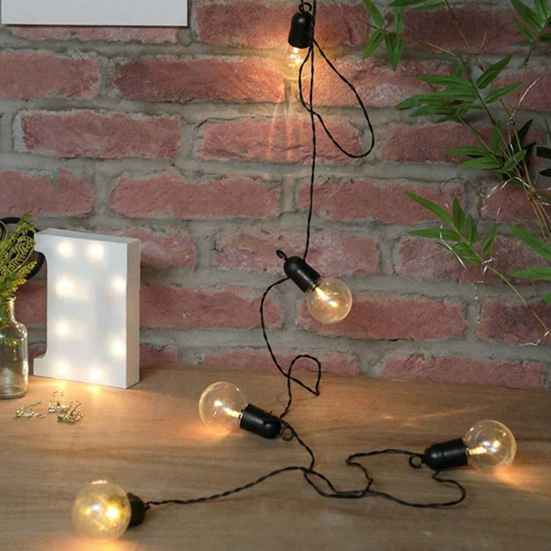Art Decor Bulb Shaped Solar Powered String Lamp Courtyard Festive LED Fairy Lighting