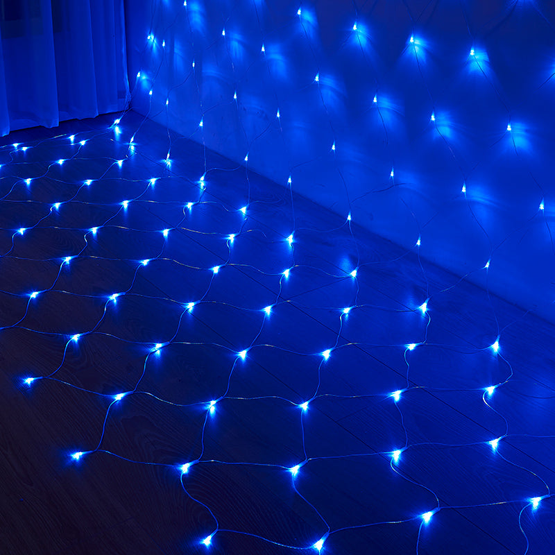 9.8ft Contemporary Fishnet Solar Powered String Light Courtyard LED Fairy Lighting in White