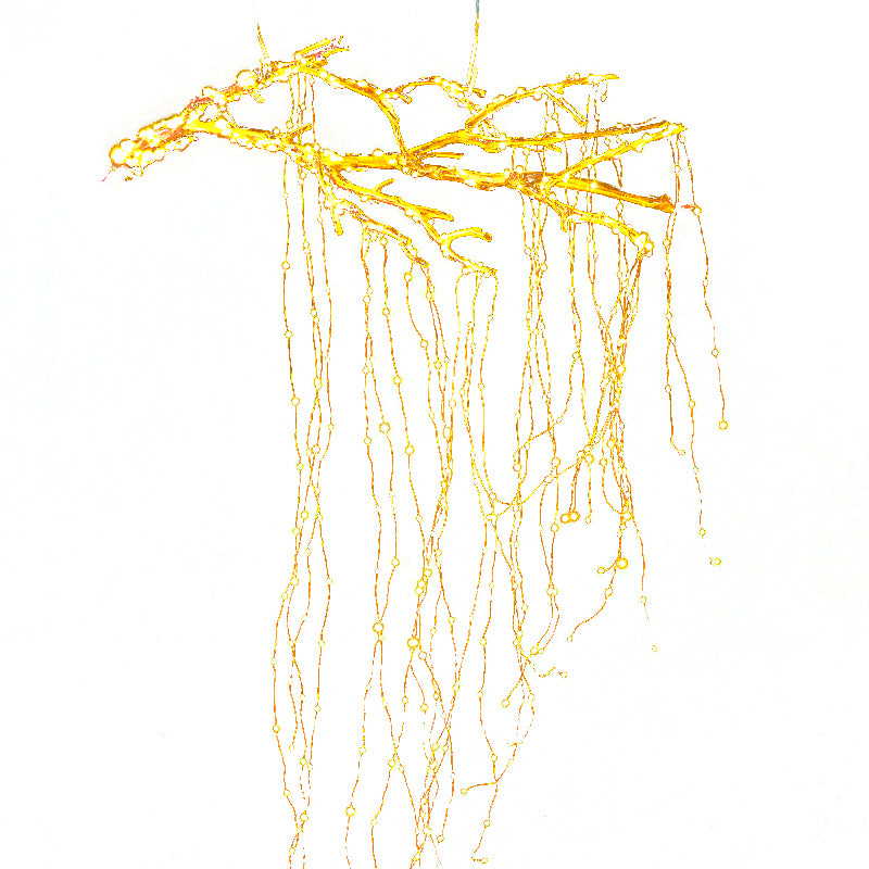 Contemporary Wire LED Fairy Lighting Copper Outdoor Solar String Light in Orange