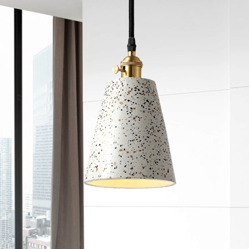 Cone Pendant Lighting in Nordic Style Cement 1 Light Black/Grey/White Hanging Light